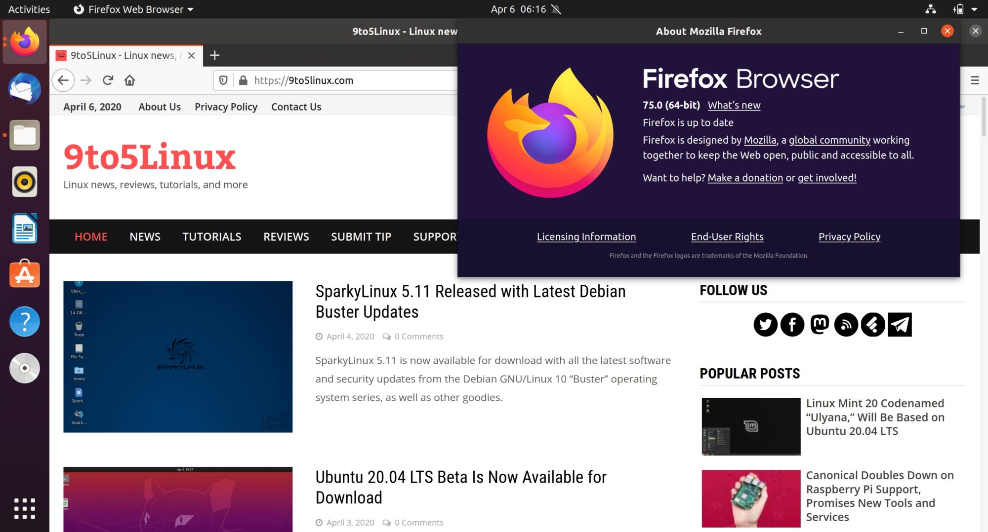 firefox for mac - about menu